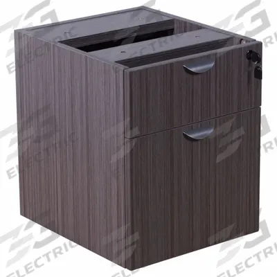 BOSS Desk Pedestal: Driftwood, 2 Drawers, 16 in Overall Wd, 19 in Overall Ht - Desk Pedestals