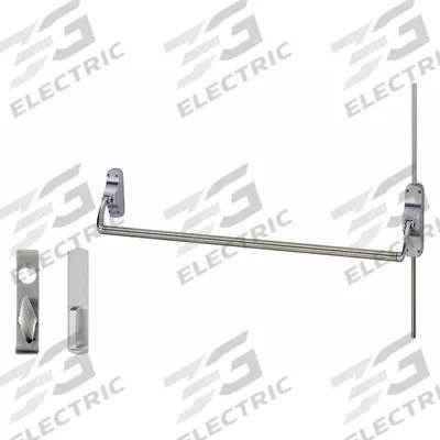 VON DUPRIN Surface Vertical Rod: 44 in Max Door Wd - Surface Vertical Rod Push Bars
