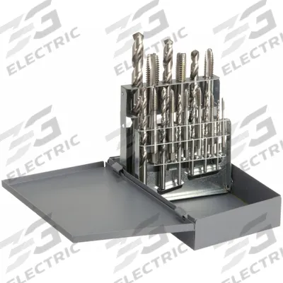 CHICAGO-LATROBE Drill Bit and Tap Set: 18 Pc - Drill Bit & Spiral-Point Tap Sets