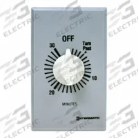 INTERMATIC Spring-Wound Timer: 30 min Max, DPST, 277V AC, Wall Plate Included, Silver (MPN FF430M). Key specifications — Brand: INTERMATIC; Includes Hold: No Hold Included.