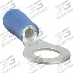 GRAINGER Ring Terminal: Blue, Vinyl Insulation, 1/2 in Stud Size, 16 AWG to 14 AWG Wire Sizes, 600 V (MPN 24C945). Key specifications — attr1308027: GRAINGER.