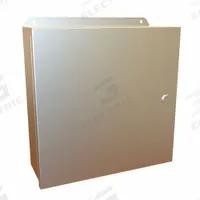 HAMMOND Electrical Enclosure: Stainless Steel, 12 in x 12 in x 4 in, NEMA 12/13/3R/4/4X, w/Panel (MPN EJ12124SS). Key specifications — Brand: HAMMOND; Closure Method: Latches; Enclosure Material: Stainless Steel; Knockouts: Not Included; Includes Inner Panel: with Inner Panel Included.