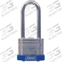 ABUS Padlock: Steel, Unfinished, Silver, Long Shackle, Steel, 1 31/32 in Vert Clearance (MPN 41/40HB50). Key specifications — attr1312298: ABUS 41 Eterna; attr1312306: 195; attr1312342: Yes; attr1312346: ABUS.