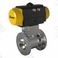 SHARPE Pneumatically Actuated Two-Way Ball Valve: 3 in, CF8M Stainless Steel, Flange x Flange (MPN 4350034540). Key specifications — Brand: SHARPE; Pilot Solenoid Voltage: Not Included.