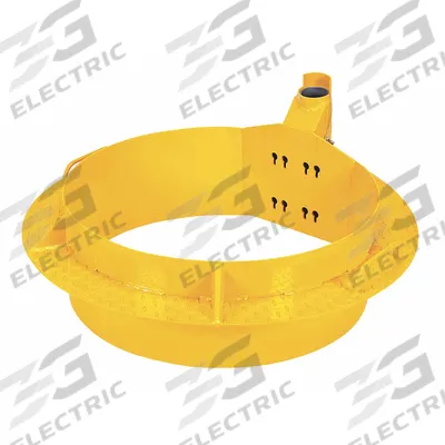 MSA Manhole Collar: 35 in, Manhole Mnt, Support Post, Yellow, Davits, Freestanding - Davit System Bases