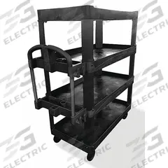 RUBBERMAID COMMERCIAL PRODUCTS Utility Cart: 700 lb, 4 Shelves, 55 in L x 26 in W Self, Black (MPN 2128657). Key specifications — Shelf Color: Black; Brand: RUBBERMAID COMMERCIAL PRODUCTS; Caster/Wheel Configuration: (2) Rigid.