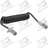 GROTE Coiled Non ABS Power Cord: Die-Cast Plugs, 12 ft Wire Lg, 12 ft Overall Lg, GROTE (MPN 87020)
