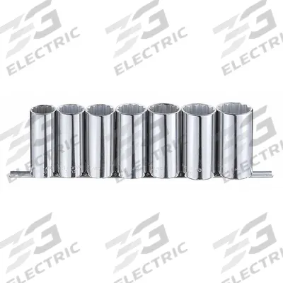 WESTWARD Socket Set: 1/2 in Drive, 7 Piece, 12-Point, SAE - SAE & Metric Socket Sets