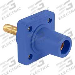 Single Pole Receptacle: Blue, Straight Taper Nose Mating, Threaded Stud Termination, 600V AC/600V DC (MPN 16R26-1UB). Key specifications — Series: 16; Receptacle Gender: Female; Brand: LEVITON.