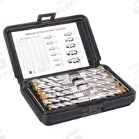 APPROVED VENDOR Annular Cutter Set: 2 in Max Cutting Dp, Pilot Pin Included, Bright (Uncoated) (MPN 4THF7). Key specifications — attr253884: Yes; attr253885: Bright (Uncoated); attr253886: High Speed Steel; attr253887: Weldon Flat; attr253888: Fractional Inch; attr253891: 9/16 in; attr277149: APPROVED VENDOR.