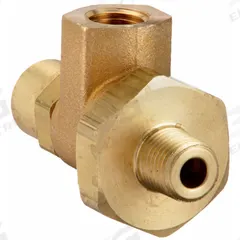 CONRADER Discharge Valve: 1/4 in Inlet Size, 1/4 in Outlet Size, 1/4 in Exhaust Size, Brass, D5. Key specifications — attr60167: D5; attr60170: CONRADER; attr60179: Brass.