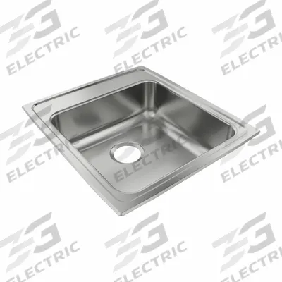JUST MANUFACTURING Bowl Drop-In Sink: 21 in Overall Lg, 19 1/2 in Overall Wd - One-Bowl Counter-Mounted Kitchen & Bar Sinks without Faucets