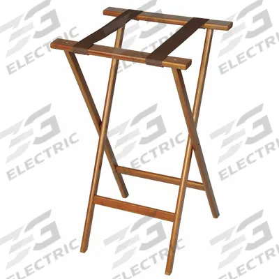 CSL Tray Stand: Wood, Natural, 18 1/2 in Overall Wd, 30 in Overall Ht - Tray Stands
