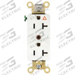 HUBBELL Receptacle: Duplex, 5-20, White, 125V AC, 20 A, 2 Pole / 3 Wire (MPN IG5362W)