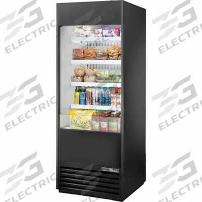 TRUE REFRIGERATION Refrigerated Merchandiser: 78 1/2 in x 30 in x 29 1/8 in, Black - Open Refrigerator Merchandisers