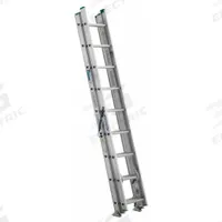 WERNER Extension Ladder: 24 ft Ladder Size, Aluminum, 225 lb Load Capacity, 46 lb Wt, 3 Sections (MPN D1224-3). Key specifications — Color: Silver; Brand: WERNER; Included Features: Mar-Resistant End Caps; Removable Fly: Removable.