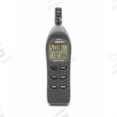 TRIPLETT Hygro Thermometer Psychrometer: Onboard, 7 in x 2 in x 1 in - Standard Temperature & Humidity Meters