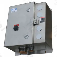 EATON NEMA Magnetic Motor Starter: Non-Reversing, 3 Poles, NEMA Size 4, 135 A, 208V AC Coil (MPN ECN0544EAA-R63/F). Key specifications — attr211388: EATON; attr951451: 1NO/1NC; attr951453: 208V AC; attr951489: Three; attr984425: 1NO/1NC; attr984429: Pilot Light; attr997361: None (Not Applicable to Electronic Overloads).