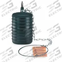 CHERNE Plug: For 3 in – 4 in Pipe, Ring and Chain Tether, Textured Body Surface, Natural Rubber Plug (MPN 276348). Key specifications — Plug Seal Material: Natural Rubber; Body Type: Textured Body.