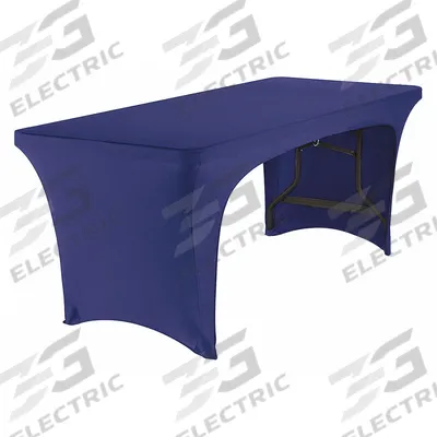 APPROVED VENDOR Table Cover: Rectangle, Blue, 30 in Overall Lg, 72 in Overall Wd - Stretch Table Covers