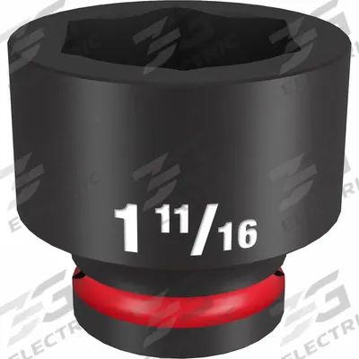MILWAUKEE Standard Impact Socket: 3/4 in Drive Size, SAE, 1 11/16 in Socket Size - 3/4" Drive Impact Sockets