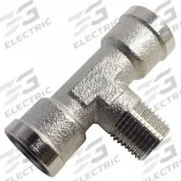 LEGRIS Metal Pipe Tee: Tee, 3/4 in x 3/4 in x 3/4 in, Nickel-Plated Brass, 870 psi, 2 55/64 in Lg (MPN 0916 00 27). Key specifications — Brand: LEGRIS; Maximum Operating Pressure: 870 psi.