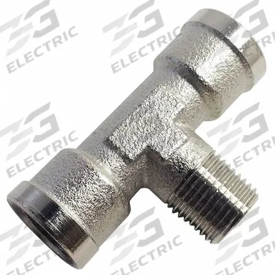 LEGRIS Metal Pipe Tee: Tee, 3/4 in x 3/4 in x 3/4 in, Nickel-Plated Brass, 870 psi - Threaded Medium-Pressure Pipe Fittings