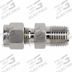 BRENNAN INDUSTRIES Compression Fitting Straight: 5/8 in OD x 3/8 in Pipe Fitting Size (MPN NS2404-10-06-SS). Key specifications — Series: NS2404; Brand: BRENNAN INDUSTRIES.