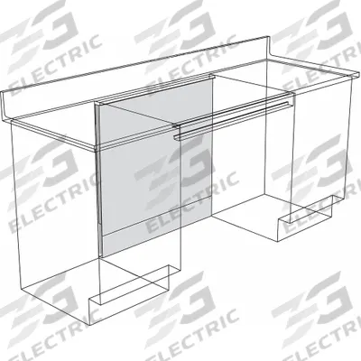 INSTOCK Knee Space Panel: 35 1/8 in Overall Ht, 2 in Overall Dp, 6 ft Overall Wd - Cabinet Panels