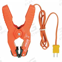 EXTECH Pipe Clamp Temperature Probe: -4°F to 200°F /-20°C to 93°C, ±5%Full Scale Accuracy, Type K (MPN TP200). Key specifications — Brand: EXTECH; Accuracy: ±5 % Full Scale; Handle Type: Clamp.