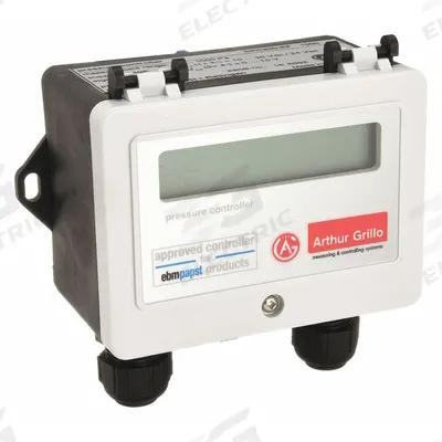 EBM Digital Differential Pressure Gauge with Transducer: 5 mm Smooth Barb, Bottom - Digital Differential Static Pressure Transducers