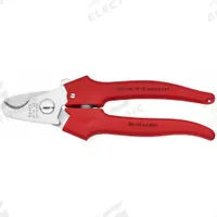 KNIPEX Cable Shears: Plastic Handle, Shear, For 13/32 in Max Dia Data Cable, 6 1/2 in Overall Lg (MPN 95 05 165). Key specifications — attr324789: KNIPEX; attr308384: Shear; attr308389: Plastic; attr308391: 4 AWG.
