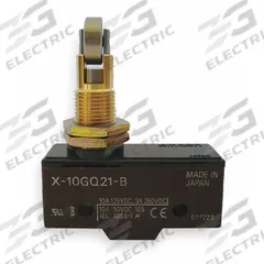 OMRON Snap Action Switch: Plunger Actuator, 1NO/1NC, Screw (MPN X-10GQ21-B). Key specifications — AC Contact Rating: 2 A @250 V; Electrical Connection: Screw; Series: X; Brand: OMRON.