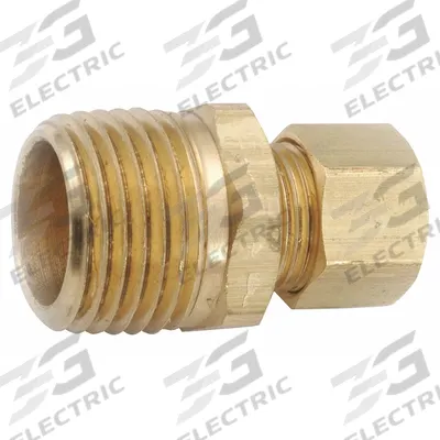APPROVED VENDOR Compression Fitting Coupling: 7/16 in OD x 3/8 in Pipe Fitting Size - Low-Lead Standard Sleeve Brass Compression Fitting