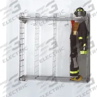 GROVES Turnout Gear Storage Rack: Wall Mount, 1 Sides, 8 Compartments, Zinc Chromate, Chrome (MPN NTWM-8/18). Key specifications — Material: Zinc Chromate; Brand: GROVES; Color: Chrome.