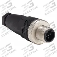 TELEMECANIQUE External Thread Connector: 5 Pin, M12 Male Thread, IP67, Screw Terminals, Straight (MPN XZCC12MDM50B). Key specifications — Connector Body Type: Pin; Brand: TELEMECANIQUE SENSORS; Voltage Rating: 36V DC; Thread Size: M12; Mounting Style: Male Thread; IP Rating: IP67; Housing Material: Plastic; Connector Orientation: Straight.