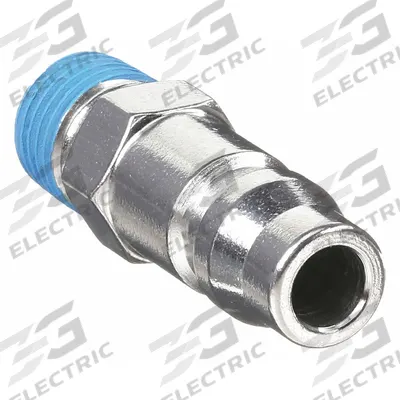 SPEEDAIRE Quick Connect Hose Coupling: 1/4 in Body Size, 3/8 in Hose Fitting Size - Global-Style High-Flow Steel Quick-Connect Air Coupling Plugs