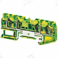 SCHNEIDER Terminal Block: DIN Rail Mounting Type, Spring Wire Termination, 4 Wire Terminals (MPN NSYTRR44PE). Key specifications — Brand: SCHNEIDER; For Minimum Wire Size: 28 AWG; Wire Termination Style: Spring.