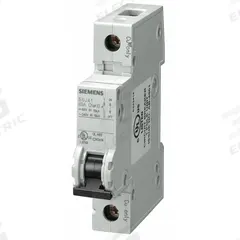 SIEMENS IEC Miniature Circuit Breaker: 63 A Amps, 60V DC, 14kA at 240V AC, Screw Clamp, 5SJ4, AC/DC (MPN 5SJ41636HG40). Key specifications — Brand: SIEMENS; DC Voltage Rating: 60V DC; Max. AIR Rating: 14kA at 240V AC; Terminal Connection: Screw Clamp; AC Voltage Rating: 240V AC.