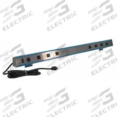 BENCHPRO Outlet Strip: 8 Outlets, 9 ft Cord Lg, 15 A Current, Not UL Rated for Healthcare, Gray (MPN S8-96). Key specifications — Brand: BENCHPRO; Mounting Style: Clip.