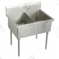 ELKAY Scullery Sink: 2 Bowls, 44 in Overall Ht, 51 in Overall Lg, 27 1/2 in Overall Wd, Widespread (MPN WNSF82482). Key specifications — Brand: ELKAY.