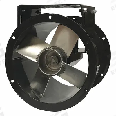Dayton Tubeaxial Fan: Clean Air, 12 in Blade, 2,432 cfm @ 0.000 in SP, 115/230V AC - Clean Air Belt-Drive Fans with Drive