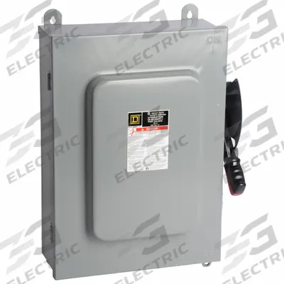 SQUARE D Safety Switch: Non-Fusible, 100 A, Three Phase, 600V AC, Galvanized Steel - Non-Fusible Safety Switches