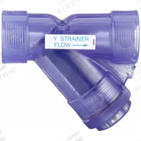 HAYWARD Y Strainer: 1/2 in, NPT, Mesh, 0.125 in Screen Size, PVC, FPM, 3 in Ht, 3 3/8 in Lg (MPN YS00050T). Key specifications — Brand: HAYWARD; Seal Material: FPM; Manufacturer Part Number: YS00050T; Screen Material: PVC.