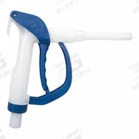 FINISH THOMPSON Drum Pump Nozzle: Manual, No Meter Included, 24 gpm Max. Flow Rate, PVDF, PVDF (MPN 111030-22). Key specifications — Nozzle Body Material: PVDF; Compatible Manufacturer Model Number: DSFV003; Brand: FINISH THOMPSON; Spout Connection Type: Hose Barb; Spout Material: PVDF; Nozzle Extension Type: No Extension Included; Wetted Materials: EPDM/PVDF.