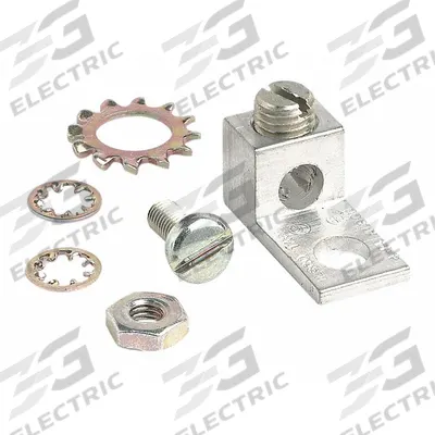 HUBBELL-WIEGMANN Grounding Lug Kit: Aluminum, 1 1/16 in Grounding Bar Lg