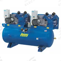 JENNY Electric Air Compressor: 5 hp, 2 Stage, Horizontal, 120 gal, 35 cfm, 175 psi, 240V AC (MPN 2W5B-120-230/1). Key specifications — attr48430: JENNY; attr48445: 60 Hz; attr48448: Magnetic Starter; attr48450: 240V AC; attr48474: Single; attr48487: Horizontal.