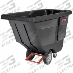 RUBBERMAID COMMERCIAL PRODUCTS Tilt Truck: 13.5 cu ft, 450 lb, 56 3/4 in L x 28 in W x 38 1/2 in H (MPN FG130400BLA). Key specifications — Color: Black; Brand: RUBBERMAID COMMERCIAL PRODUCTS; Caster/Wheel Configuration: (2) Axle-Mounted.
