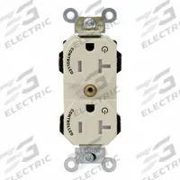 LEVITON Plugs and Receptacles: Duplex, 5-20, Light Almond, 125V AC, 20 A, 2 Pole / 3 Wire (MPN MT563-2ST)