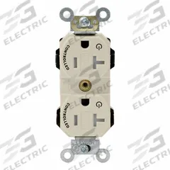 LEVITON Plugs and Receptacles: Duplex, 5-20, Light Almond, 125V AC, 20 A, 2 Pole / 3 Wire (MPN MT563-2ST)